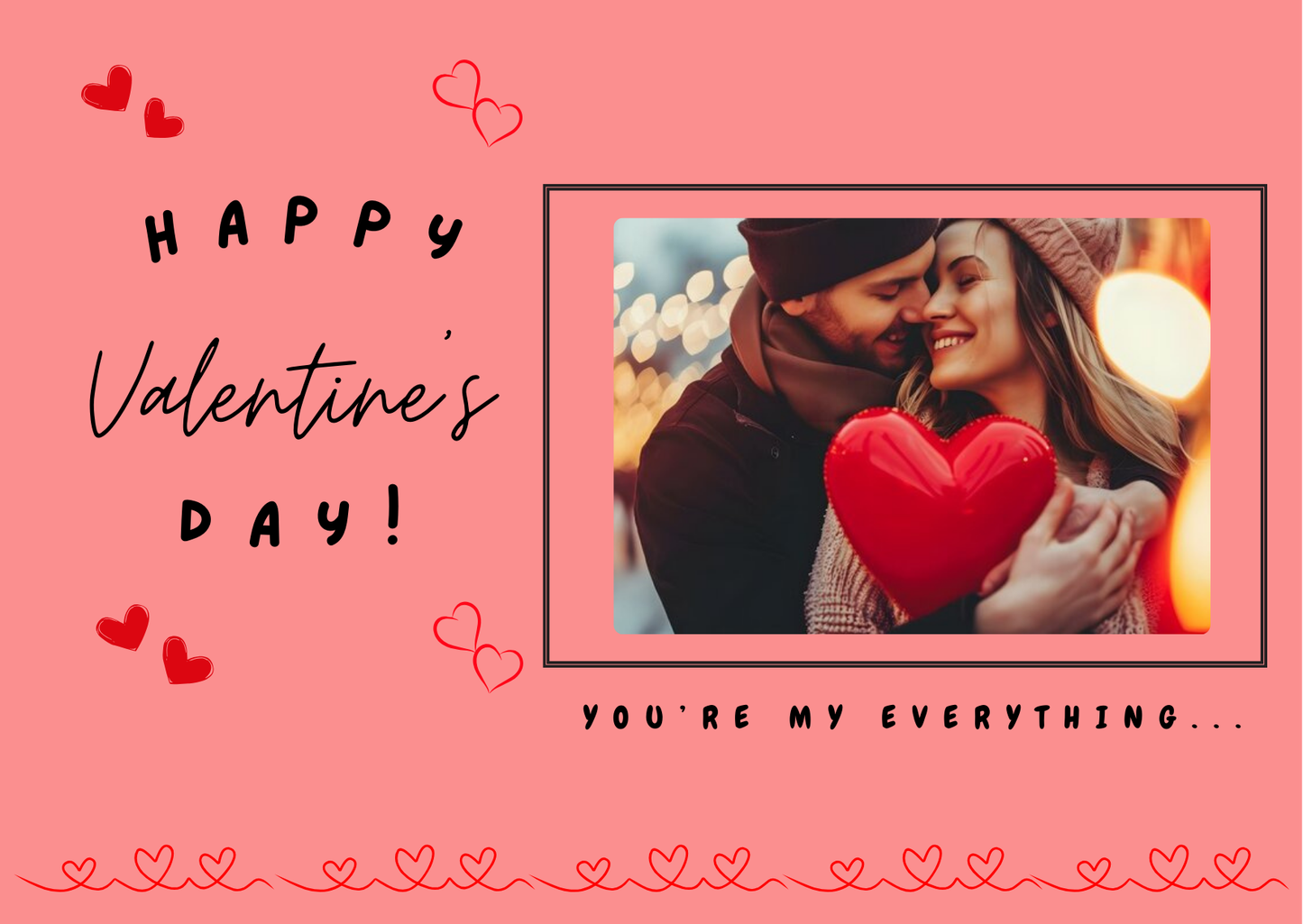 Valentine's Day Card | Digital | Printable | Editable| Love