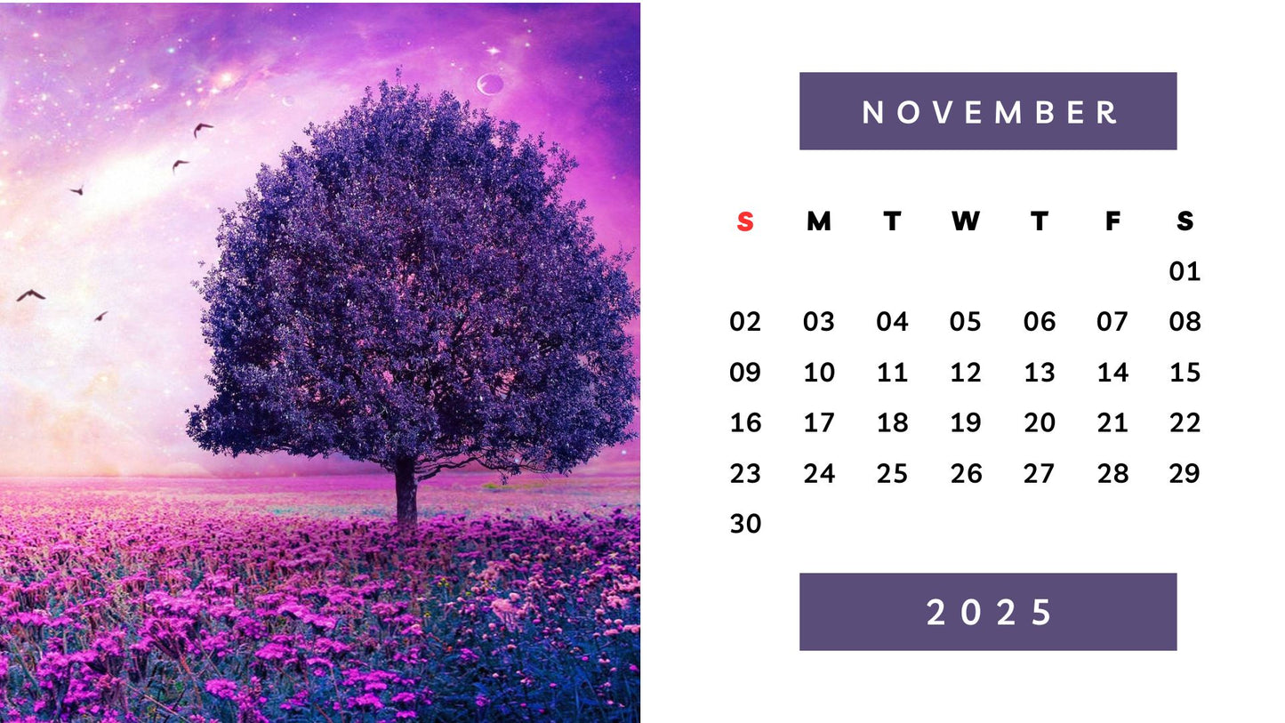 Digital Purple Nature Calendar Photo 2025