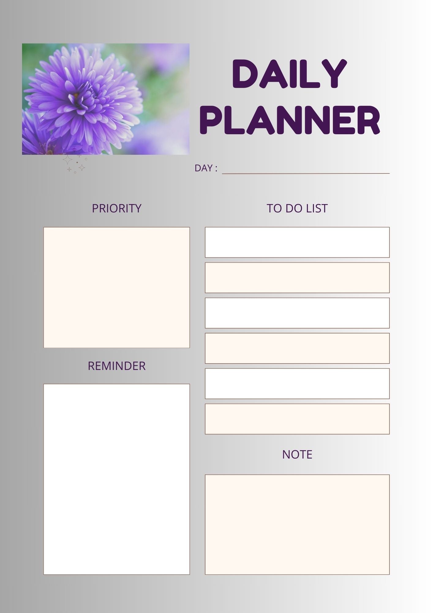 Digital Purple Planner 2025