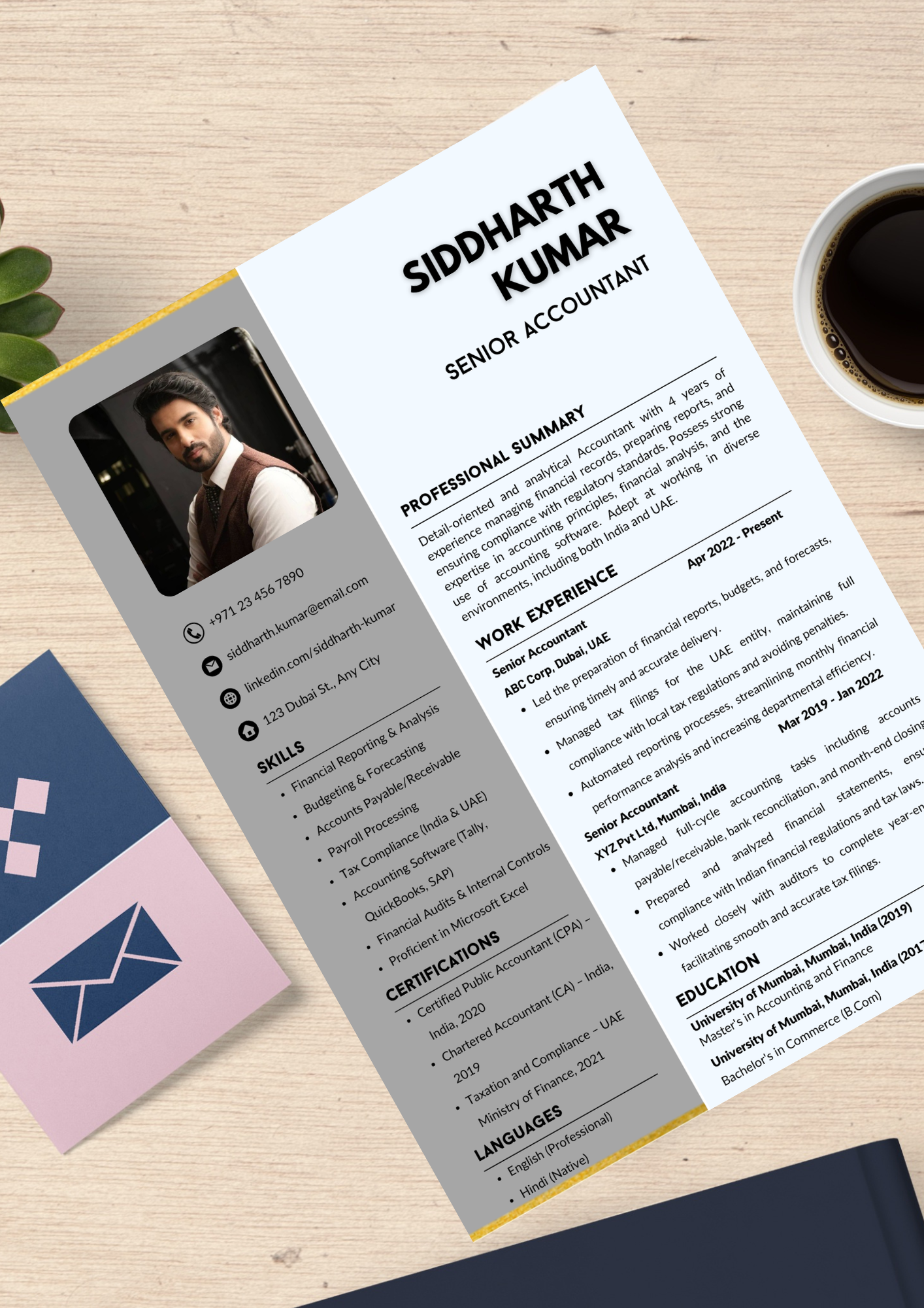 Senior Accountant | Resume Template | CV Template | ATS | Easy Edit | Job | Canva